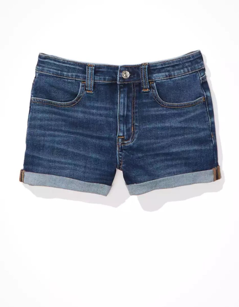 Shorts American Eagle AE Ne(x)t Level High-Waisted Denim Lavage Femme | QHU-51811151